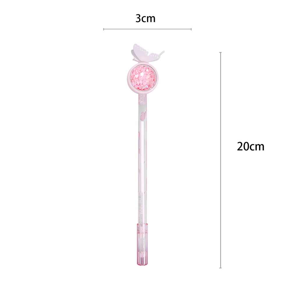 Sáng bóng Bướm hoạt hình Bút gel 0,38mm Bút gel Bút mực đen Quà tặng Học sinh Đồ dùng trẻ em Dụng cụ viết