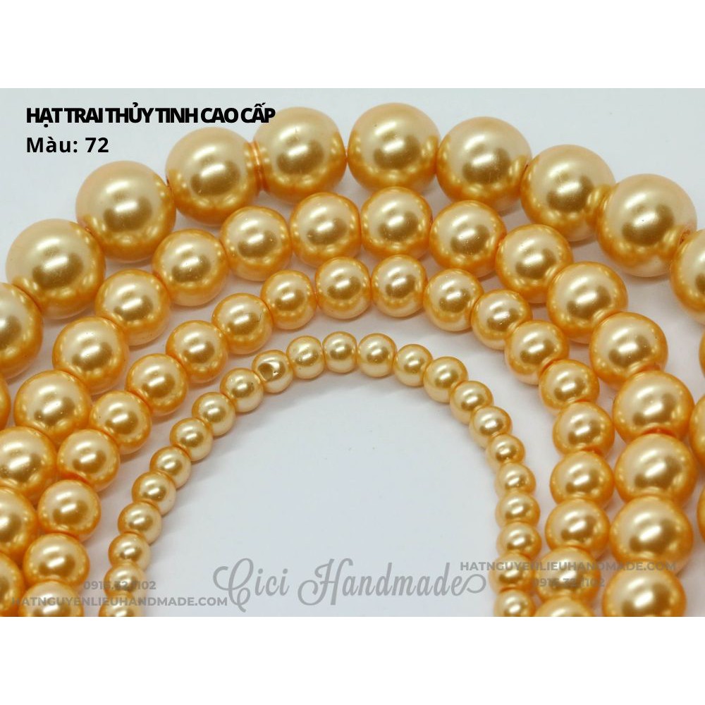 Dây hạt trai nhân tạo thủy tinh size 8mm 10mm link 1/2 đỏ hồng tím Cici Handmade chuyên hạt đá hạt pha lê hạt cườm