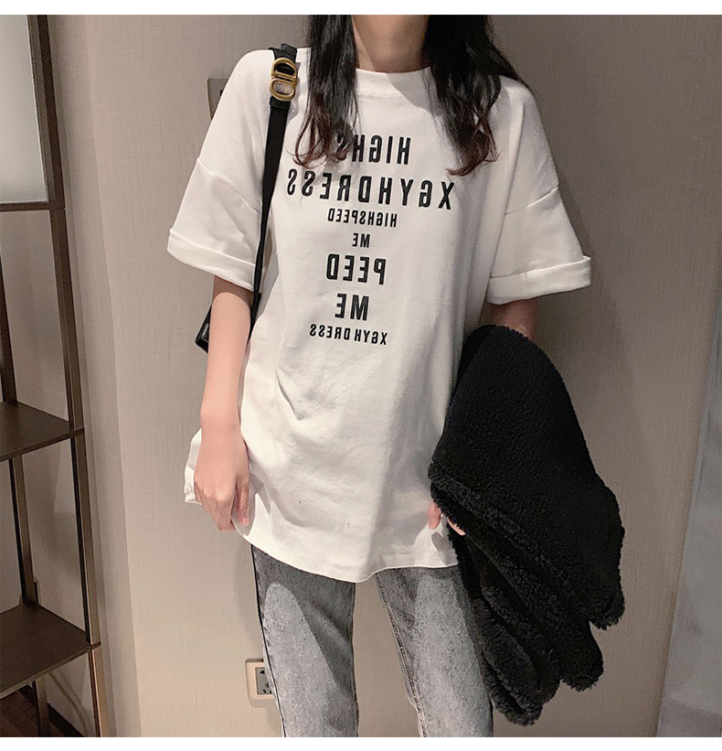 Áo thun ngắn tay in chữ thời trang mùa hè dành cho nữ
