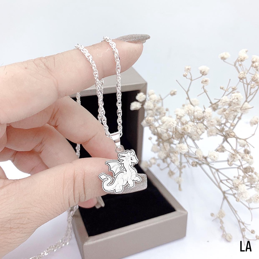 Dây chuyền bạc ta mặt con giáp, khắc tên và số điện thoại mặt sau con giáp LA07