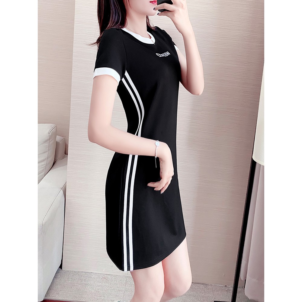 Đầm Nữ, Váy Nữ Ôm Body Dáng Ngắn Cộc Tay, Phong Cách Thể Thao Moda.H | BigBuy360 - bigbuy360.vn