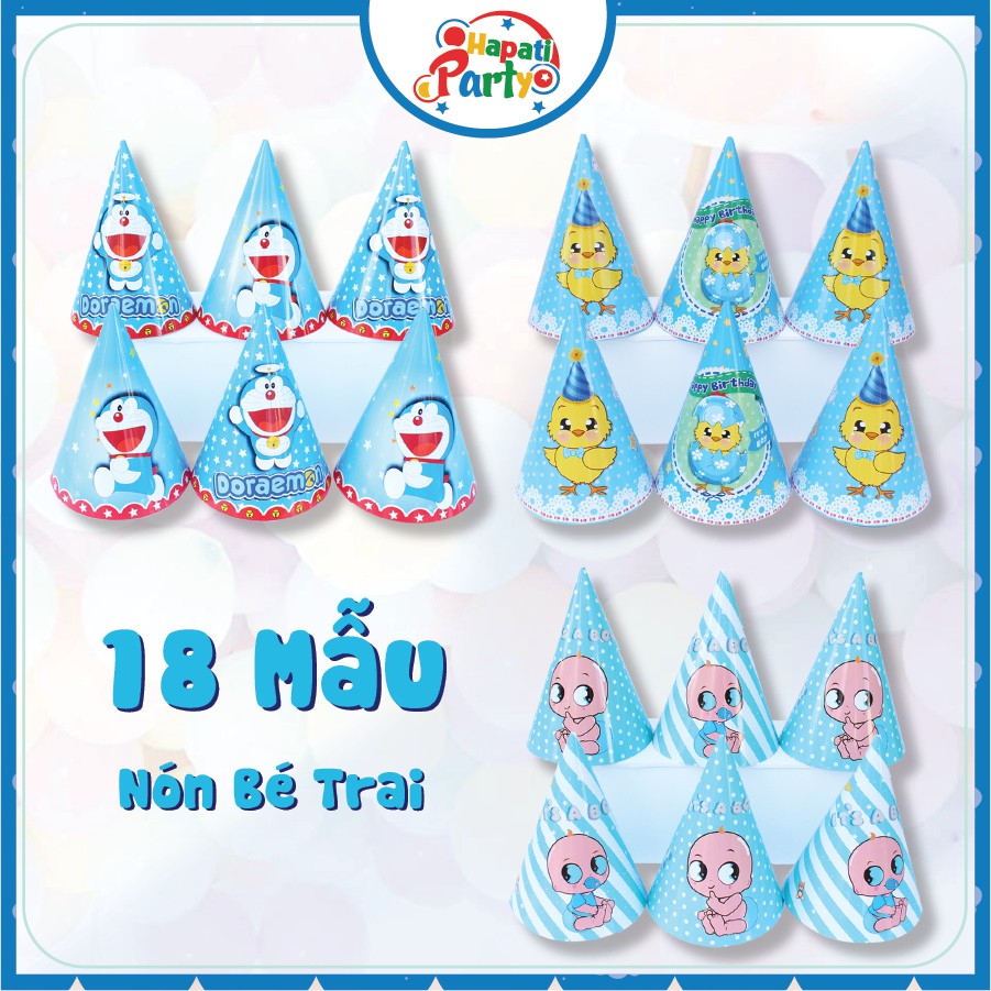 Bộ 6 nón sinh nhật - Chủ đề  CỰC XINH để lựa chọn - HAPATI DECOR