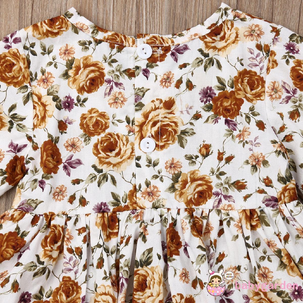 Set đồ liền thân họa tiết hoa dễ thương cho bé gái