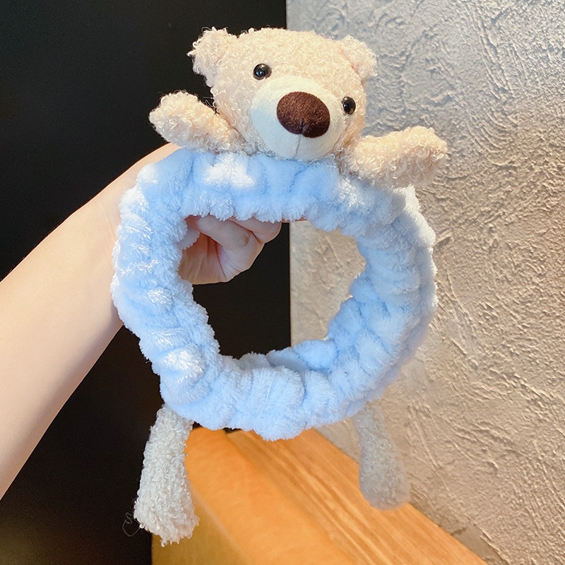 Băng đô cài tóc hình gấu bông dễ thương 8 màu tùy chọn