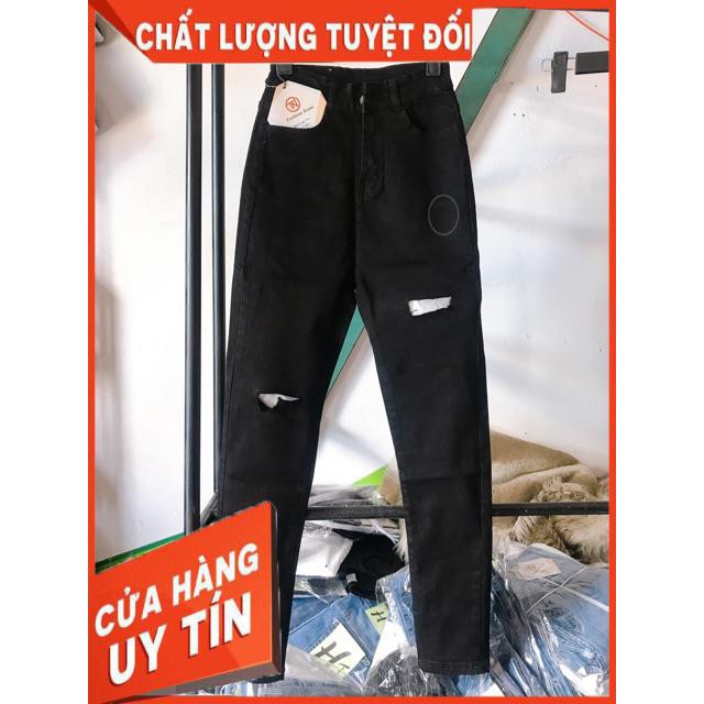 Quần jeans skinny đen rách - clip chính chủ | BigBuy360 - bigbuy360.vn