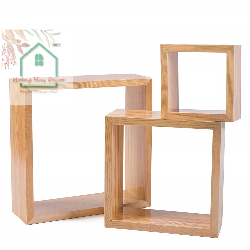Kệ rời ô vuông treo tường trang trí Hoàng Huy Decor