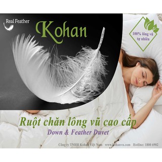 Ruột Chăn Lông Vũ Kohan WDD 70/30 (Màu Trắng, Lông vũ tự nhiên) 200x220cm