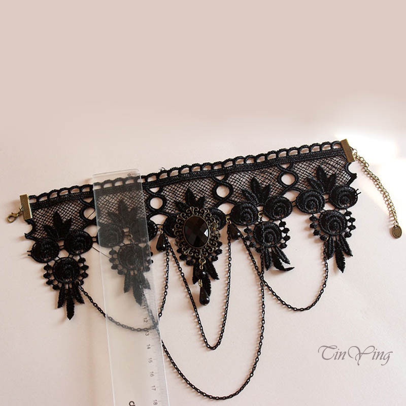 GETNOIVAS Vòng cổ choker phối ren thời trang quyến rũ độc đáo cho nữ