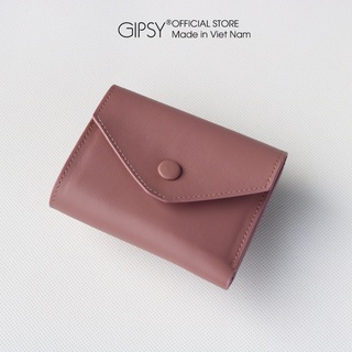 Ví da bò nữ gập nút bọc da thương hiệu gipsy