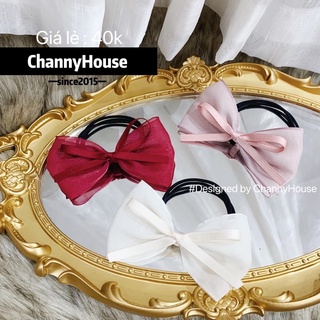Channyhouse_Buộc/cột tóc nơ voan Hàn nhẹ nhàng