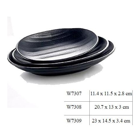 Đĩa nhựa melamine các loại [AN TOÀN] [ĐẸP] đen nhám dạng thuyền, tam giác, vuông