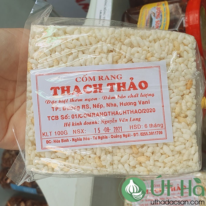 Bánh Cốm Rang Quảng Ngãi Bịch 100gr Sản Xuất Thủ Công Truyền Thống Hương Vị Quê Đặc Trưng - Út Hà Đặc Sản