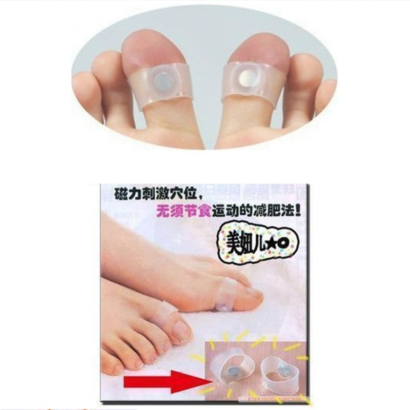 2 Nhẫn Silicone Có Nam Châm Đeo Ngón Chân Tiện Lợi