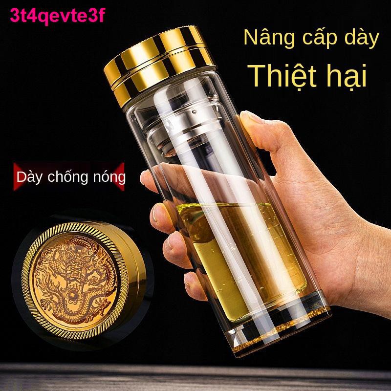 chai tràChén trà hai lớp, thủy tinh dày, chịu nhiệt chống nước cốc, tách cháy nổ, cách cho nam và nữ, cốc pha l