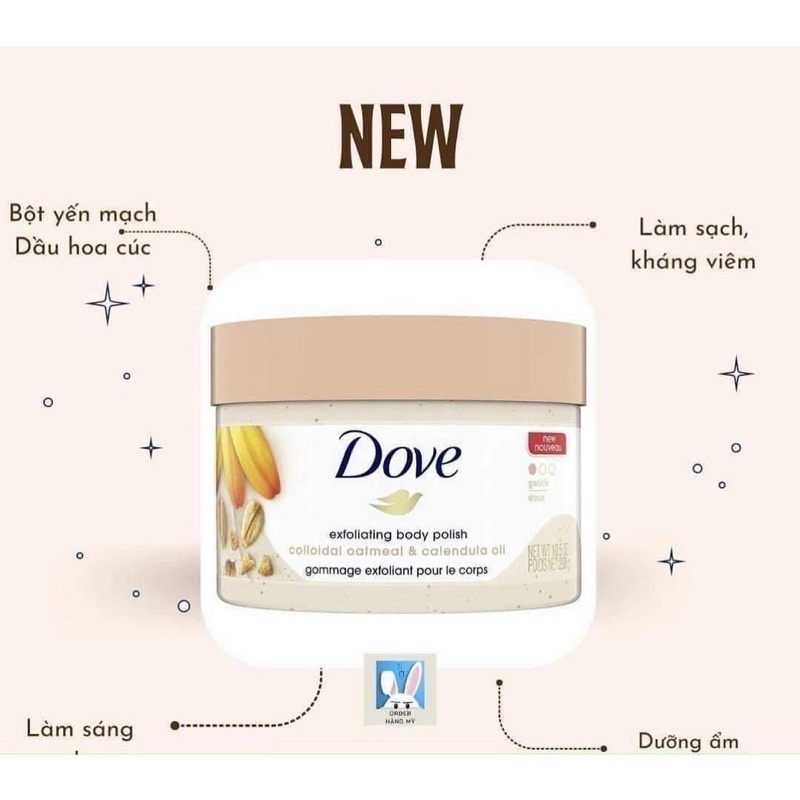 TẨY BÀO CHẾT DOVE BẢN MỸ 298g MÙI MỚI