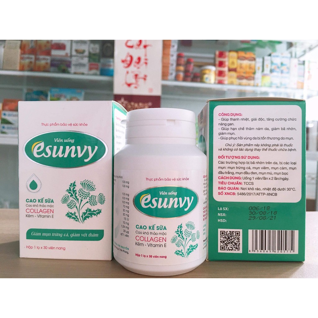 [Sẵn] Viên uống ngừa mun Esunvy - chiết xuất Thảo dược  Chĩnh Hãng | BigBuy360 - bigbuy360.vn
