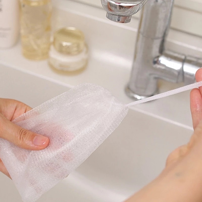 1 Túi Lưới Đựng Xà Phòng Tạo Bọt Tiện Dụng Cho Phòng Tắm
