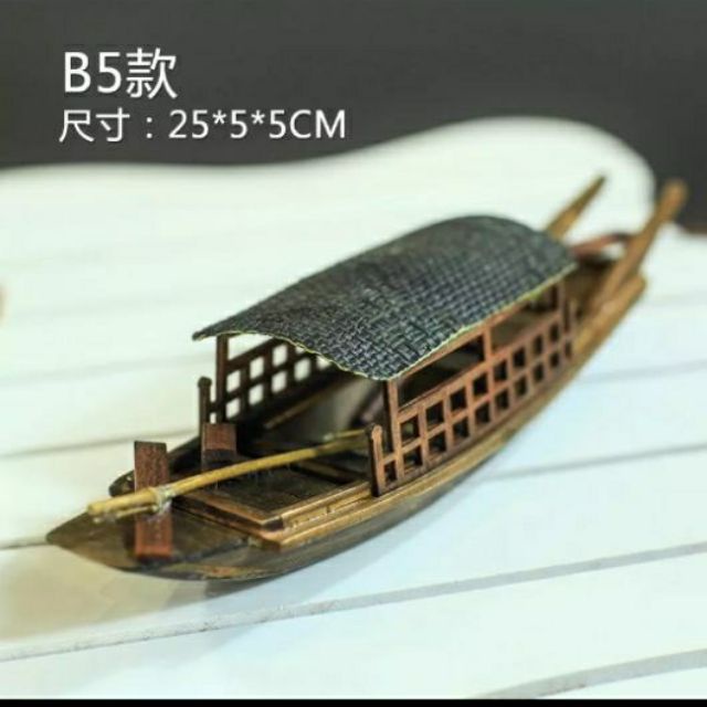 Mô hình thuyền gỗ nổi trang trí bể cá, bể thủy sinh