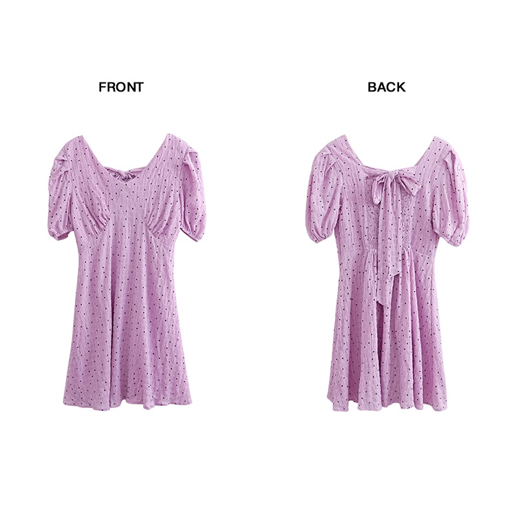 Đầm Cổ Chữ V Họa Tiết Chấm Bi 44932