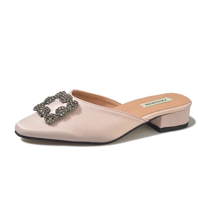 Giày sục nữ mũi vuông gót 3 phân [order] | BigBuy360 - bigbuy360.vn