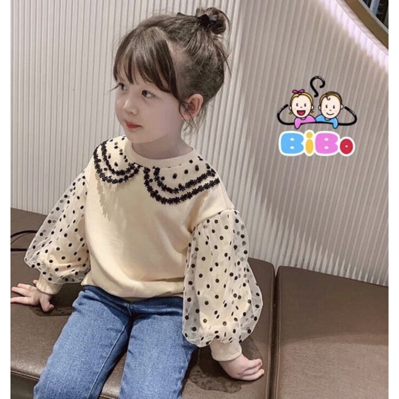Áo cổ sen ren bi tay bồng tiểu thư siêu xinh