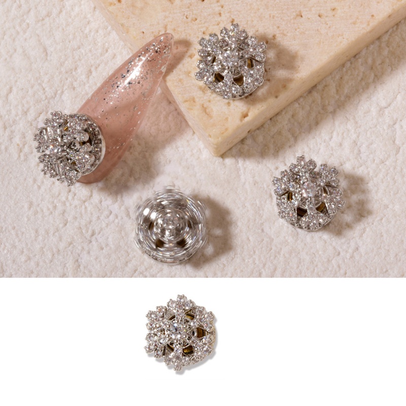 Phụ Kiện Trang Trí Móng Tay Hình Bông Tuyết Đính Đá Zircon DIY