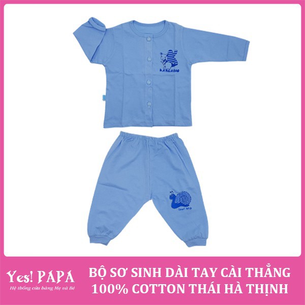 Bộ sơ sinh dài tay cài thẳng 100% cotton Thái Hà Thịnh