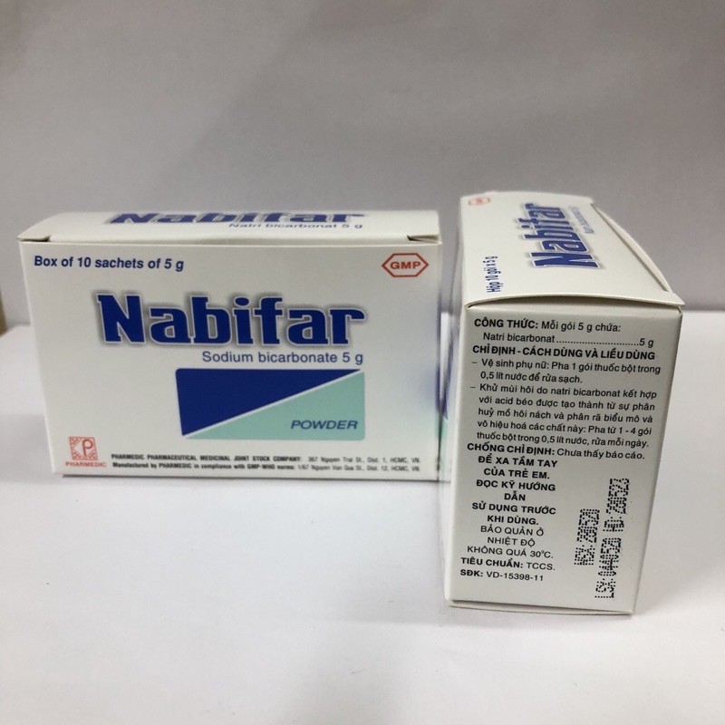 Muối vệ sinh Nabifar (Na bicarbonat) - Hộp 10 gói