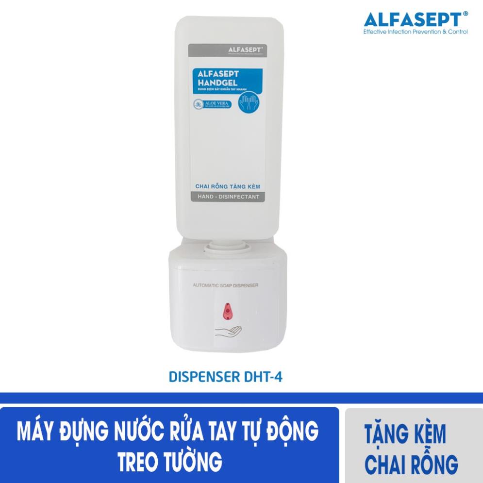 Máy Đựng Nước Rửa Tay Tự Động ALFASEPT Dispenser DHT4 Thiết Kế Hiện Đại, Tự Điều Chỉnh Lượng Nước Tiện Dụng