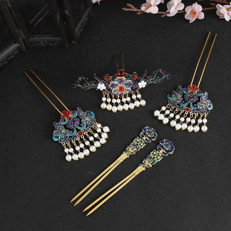 set phụ kiện tóc cổ trang 5 món