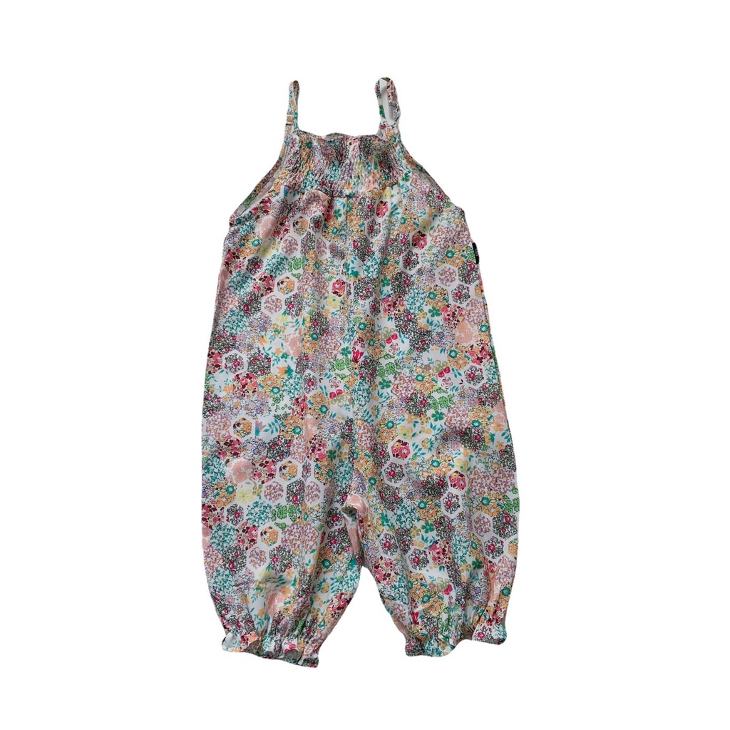 Quần yếm Dáng Rộng Hoạ tiết Hoa Phong Cách Hàn Quốc Bé Gái