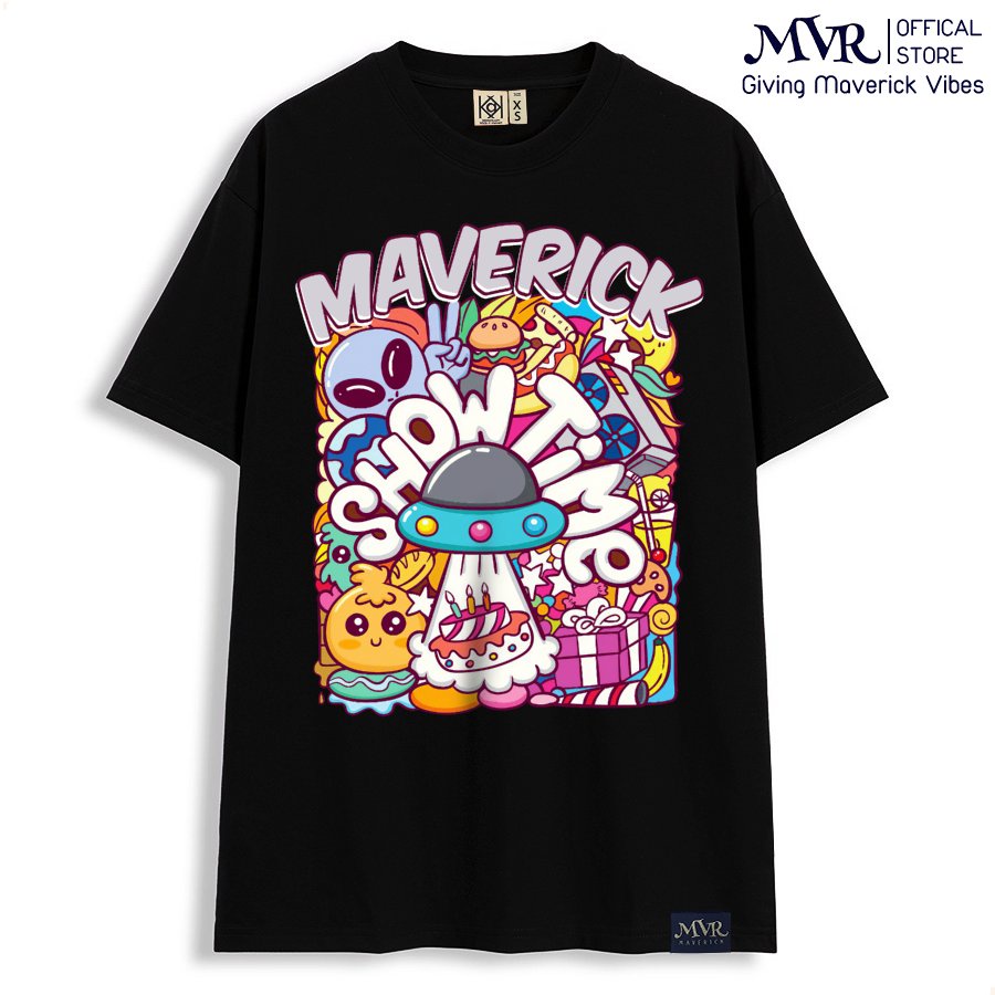 Áo form rộng nam nữ icon người ngoài hành tinh hoạt hình MVR size rộng tee Mỹ BB4095