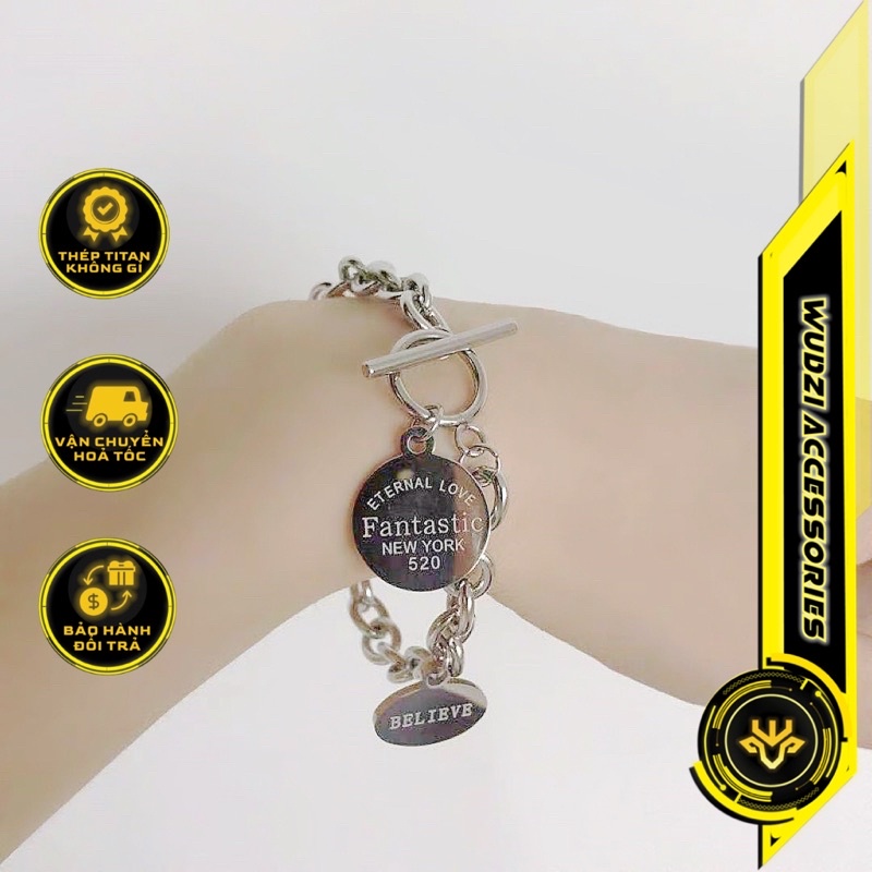 Vòng tay mắt xích nam nữ Unisex tạo kiểu Couple phong cách Retro thiết kế Đơn Giản thời trang Hàn Quốc