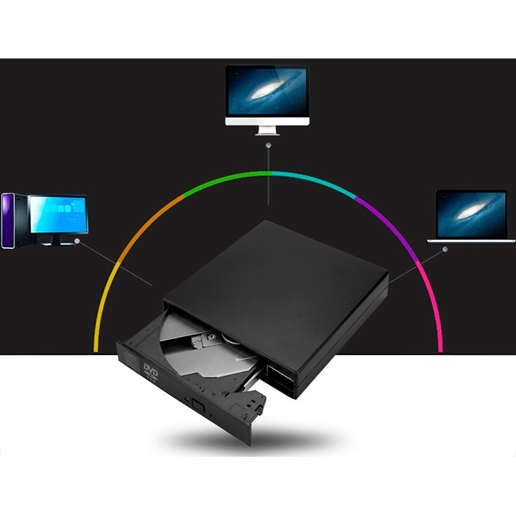 Combo Ổ đĩa dvd laptop gắn ngoài qua cổng usb, tiện lợi, dùng cho tất cả laptop có cổng USB