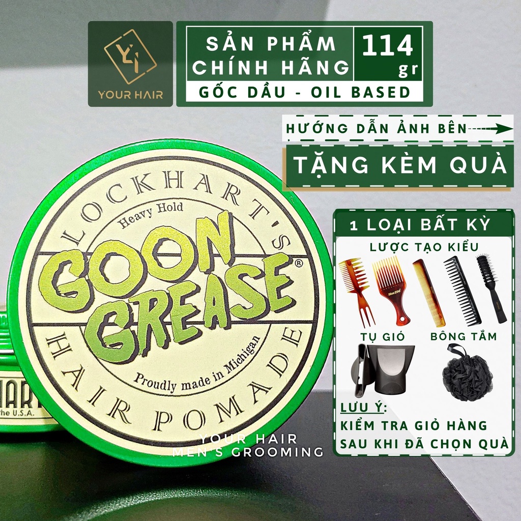 Pomade tạo kiểu LOCKHART'S GOON GREASE - 114g | Gốc dầu