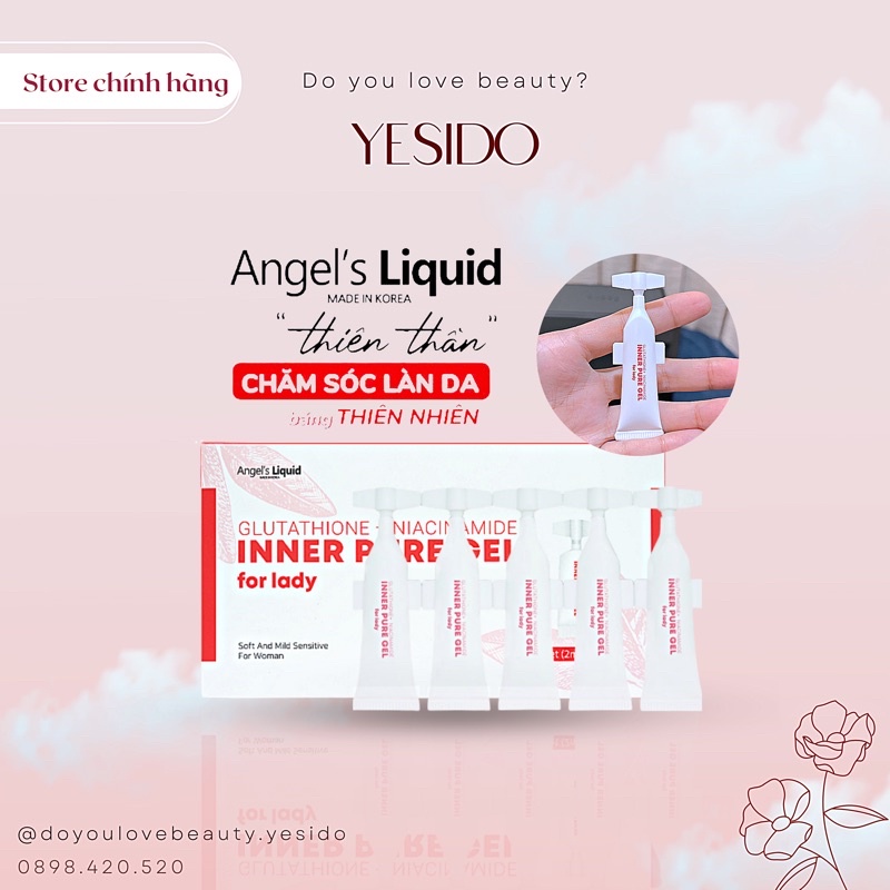 Tinh chất làm hồng và se khít vùng kín Angel’s Liquid Glutathione Plus Niacinamide Inner Pure Gel 2m