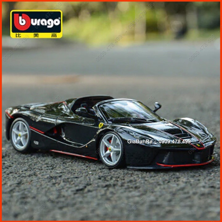 Xe Mô Hình Kim Loại La Ferrari Mui Trần Aperta  Tỉ Lệ 1:24 -  Bburago - Đen - 8182.2