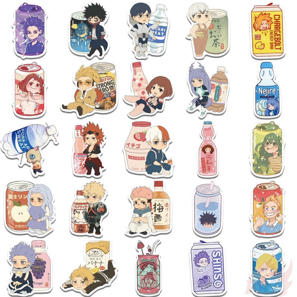 ❉ Thức uống bia. Phim Hoạt Hình Series 01 Hỗn Hợp Dán ❉ Bộ 50 Miếng Dán Chống Thấm Nước Thời Trang