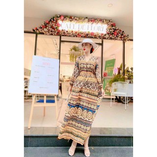 Đầm maxi thổ cẩm