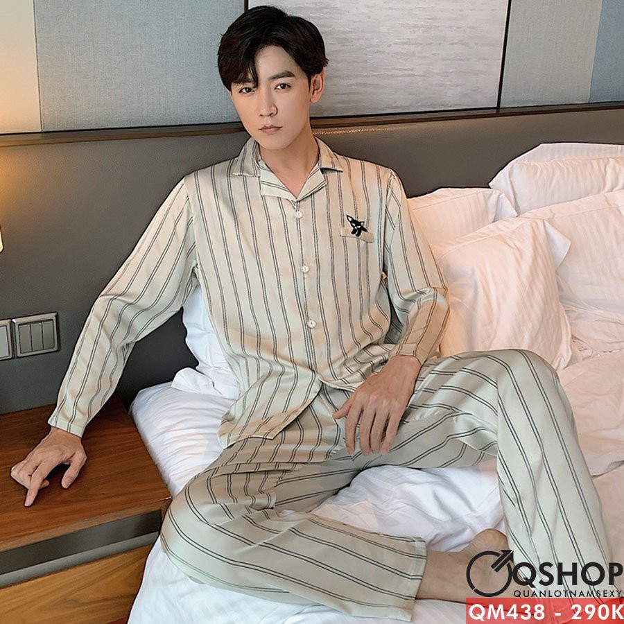 BỘ ĐỒ PIJAMA NAM QUẦN DÀI, TAY DÀI QSHOP QM438