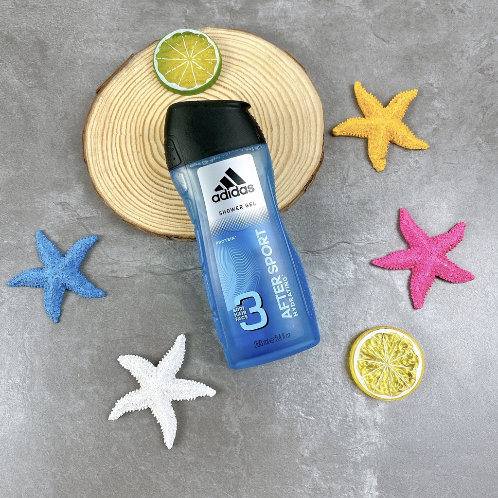 Dầu gội sữa tắm sữa rửa mặt Adidas 3 trong 1 tắm gội toàn thân 400ml Châu Âu