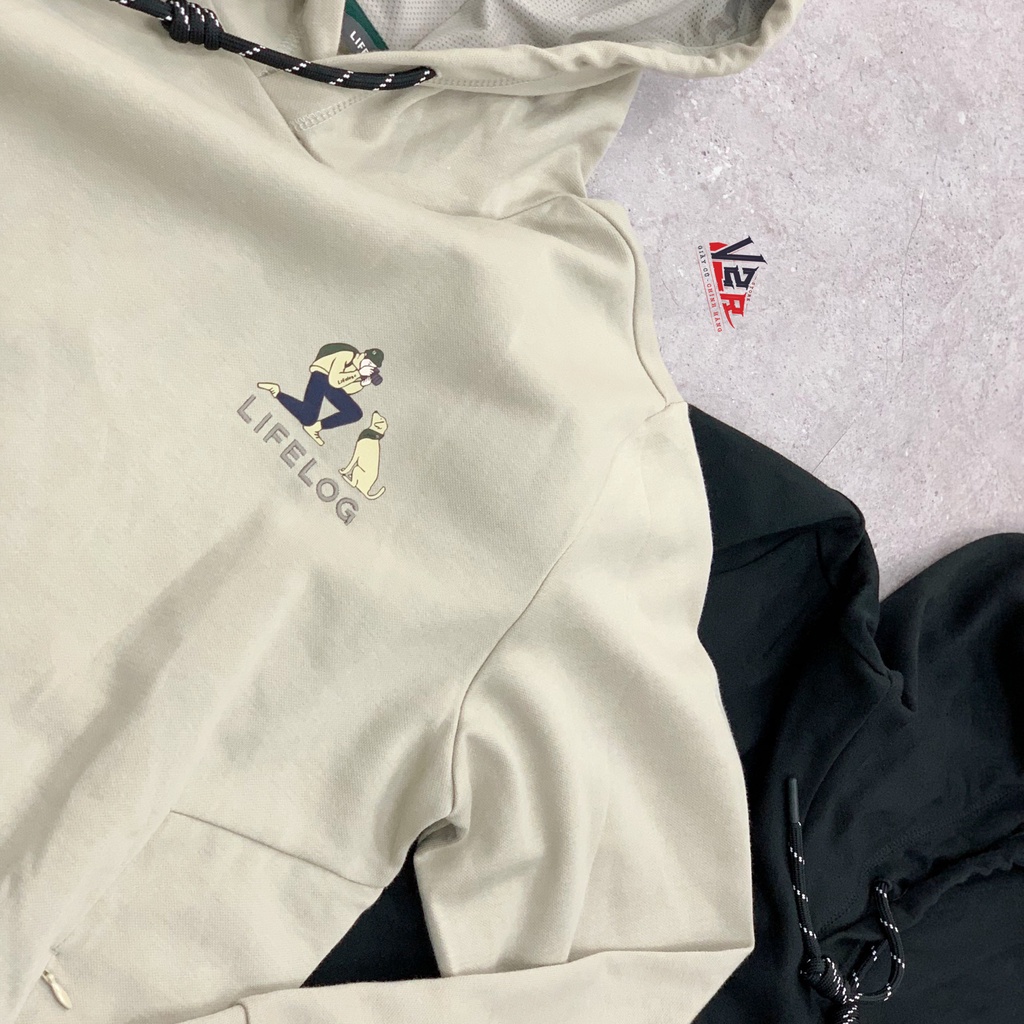Áo Hoodie Lifelog 2 Màu Đen, Xám cực ngầu  💯