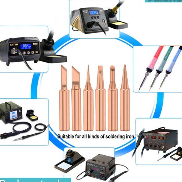 Set 5 Đầu Hàn 900M Bằng Đồng Nguyên Chất Không Chứa Chì Cho Công Cụ Hàn 936