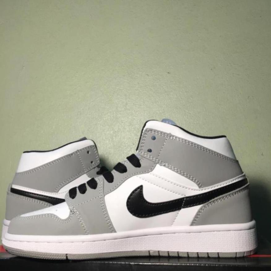 Giày Thể Thao Jordan 1 Cổ Cao Xám Trắng, Giày Sneaker JD1 smoke grey cao cổ nam nữ siêu chất dễ phối đồ