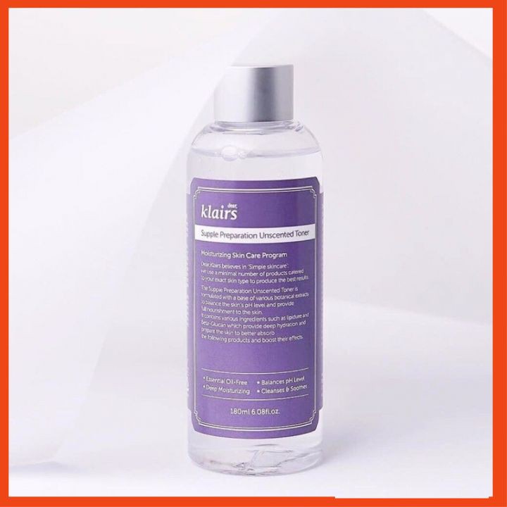[Hàng Chuẩn]Nước hoa hồng Klairs Supple Preparation Toner 180ml 2 loại G25 | BigBuy360 - bigbuy360.vn