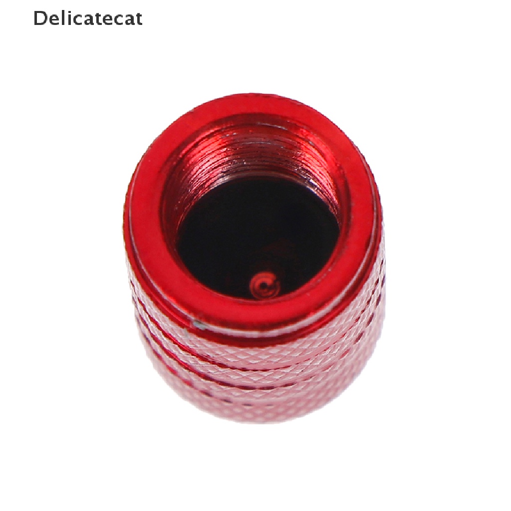 Set 4 nắp đậy van bánh xe hơi bằng nhôm màu đỏ chất lượng