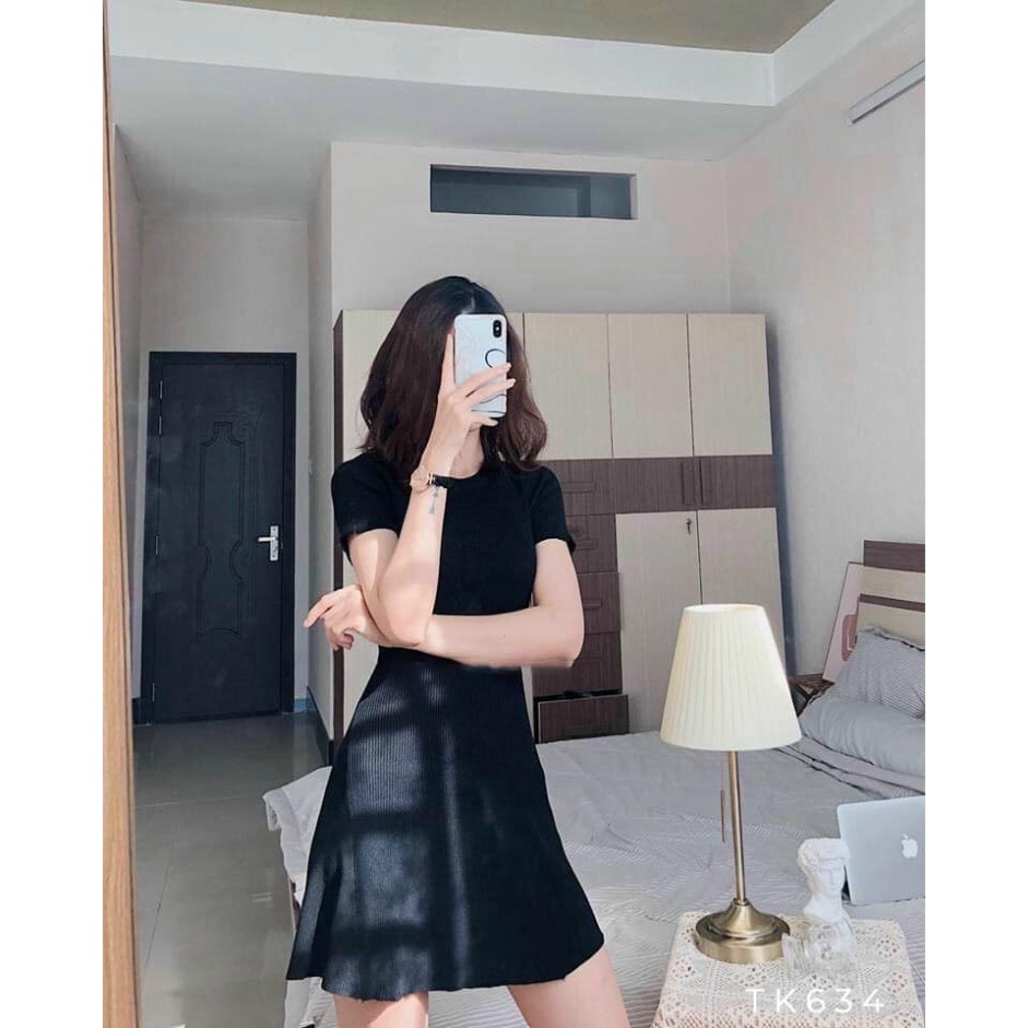 Đầm Body Ngắn Thun Gân Form Xòe thời trang và năng động  nhiều màu sắc Tôn Dáng Nữ Tính