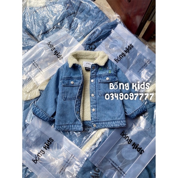 Áo Khoác Denim Bé Trai Đáp Lưng Mickey ZR