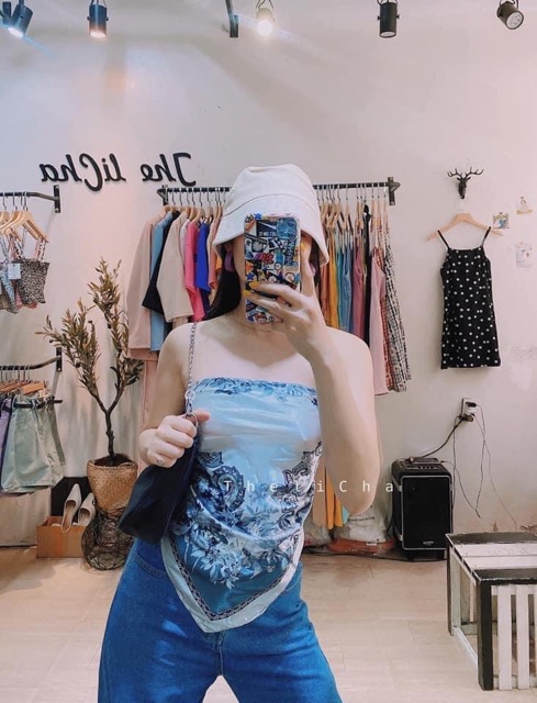 Khăn bandana hoạ tiết hoa lá cực sang siêu hot