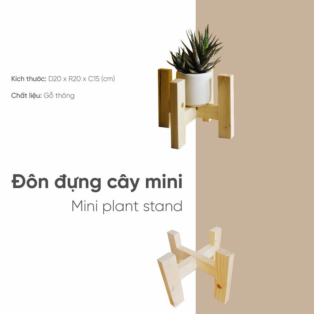 Đôn gỗ cây cảnh để bàn FEGO đường kính 15cm